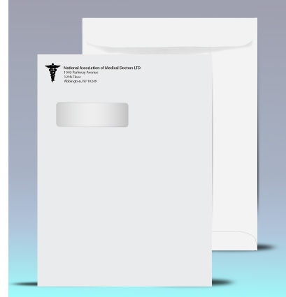 55/Box 9 x 12 Full Window Booklet Envelopes-Showcase Headshot Clear Window 9x12 Envelope-28 Lb Bright White 